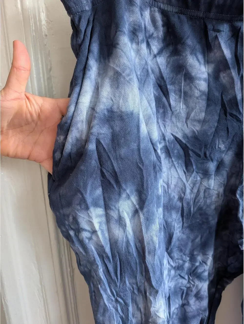 Feejays Pants Mens 2XL Blue Tie Dye Fleece Footed Lounge Sweatpants Winter